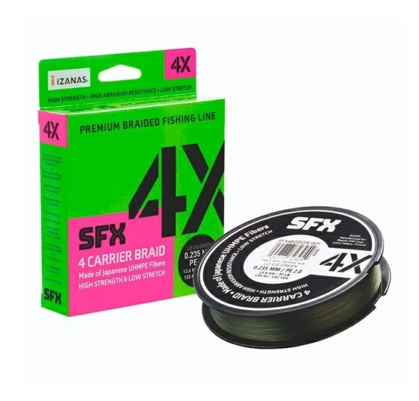 Плетеный шнур Sufix SFX 4X  135м 23кг 0,33мм (Зеленый)