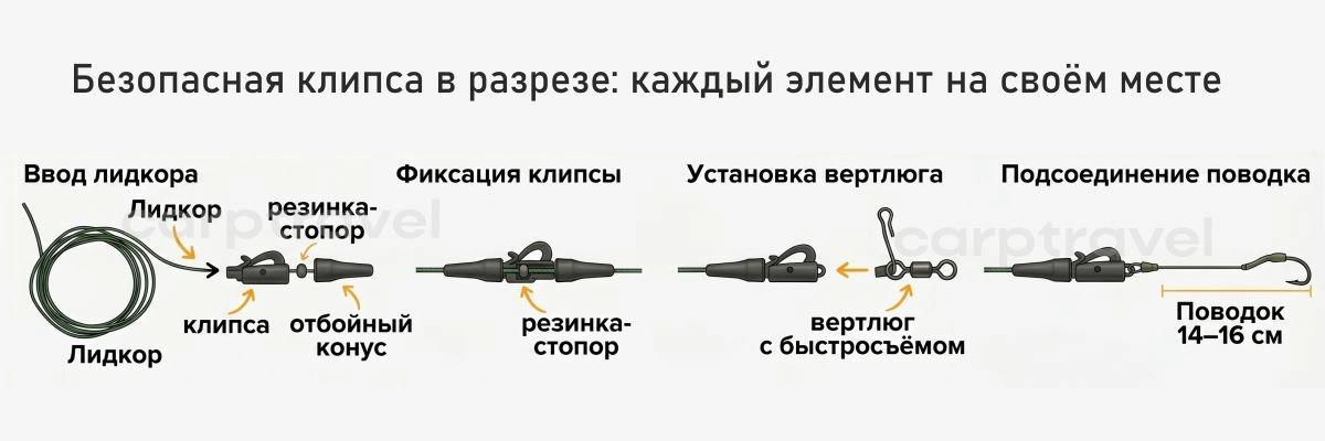 Безопасная клипса в разрезе: каждый элемент на своём месте