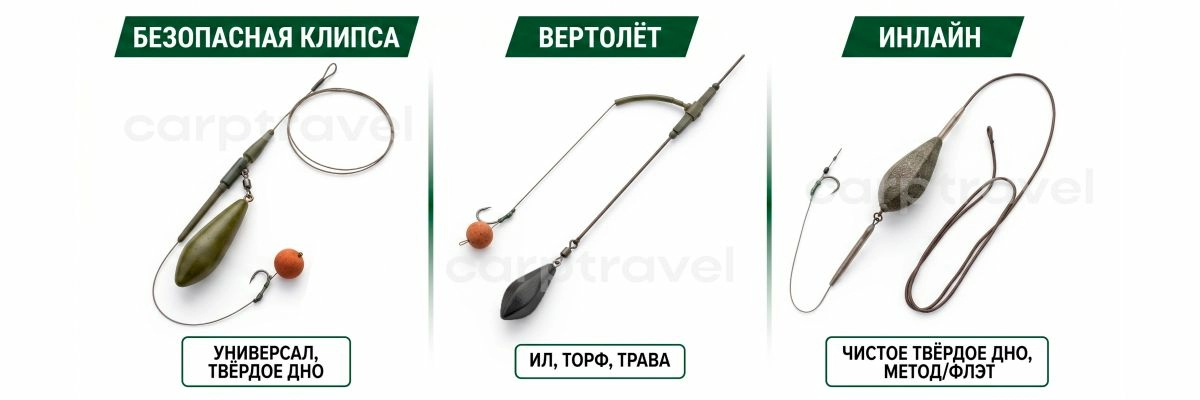 Какой карповый монтаж выбрать под условия водоёма