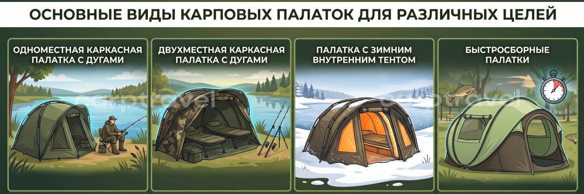 Основные виды карповых палаток под разные задачи