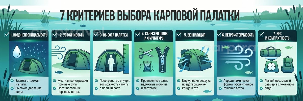 Памятка: на что смотреть при выборе карповой палатки Памятка: на что смотреть при выборе карповой палатки
