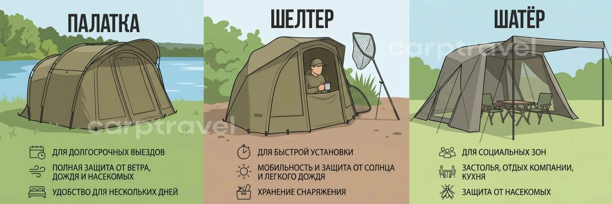 Палатка, шелтер и шатёр: что для чего Палатка, шелтер и шатёр: что для чего