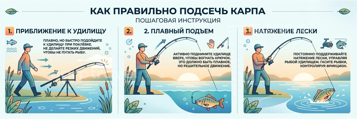 Три шага правильной подсечки: спокойно взять, плавно поднять, держать натяжение