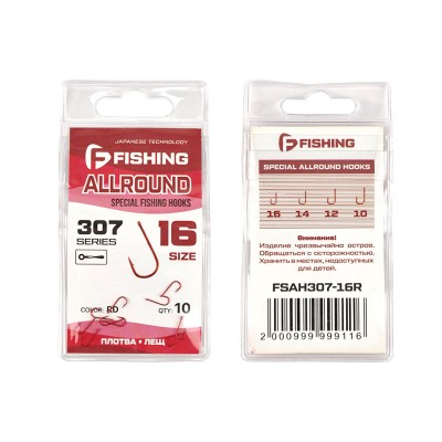 F-FISHING Крючок Special Allround Hooks 307 №16 10шт