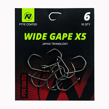 Крючки карповые VN Tackle Wide Gape X5 Size 6 Тефлон 