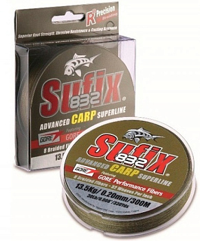Плетеный шнур Sufix 832 Advanced Carp  300м 22,8кг/0,28мм (Зеленый) 