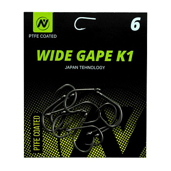 Крючки карповые VN Tackle Wide Gape K1 Size 6 Тефлон NEW